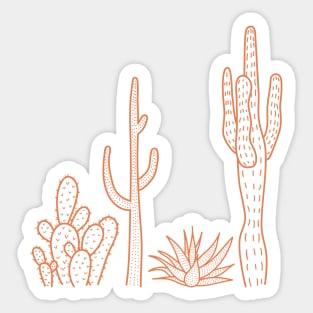 Terracotta cactus illustration Sticker